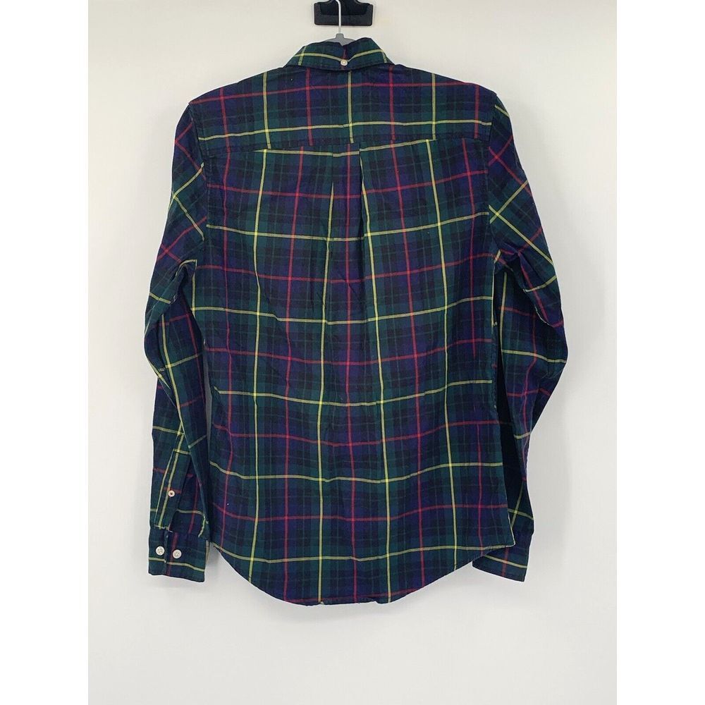Tommy Hilfiger Navy Blue Plaid Long Sleeve Button Up Men's Shirt Size XS - Picture 3 of 9